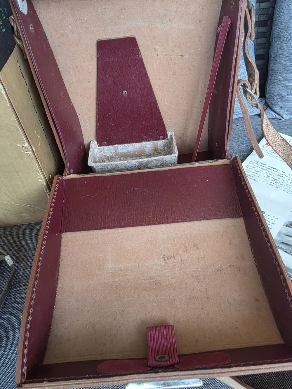 Polaroid Cream and Brown Electric Eye Land Camera with Box and Case